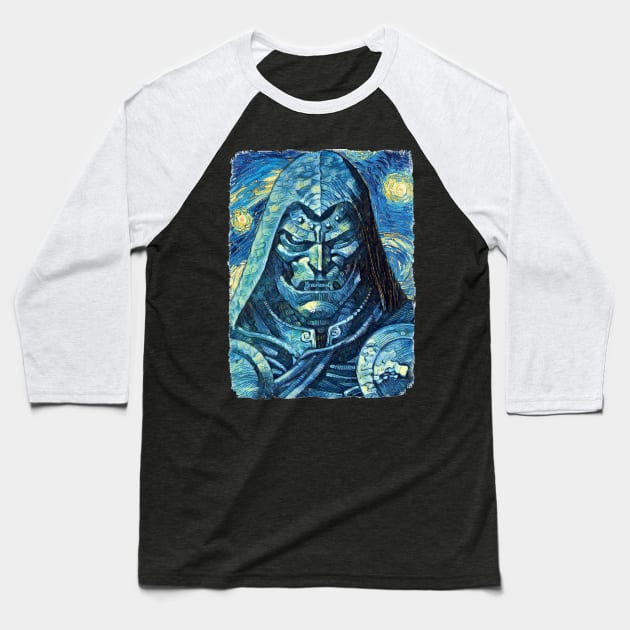 The Doom Van Gogh Style Baseball T-Shirt by todos